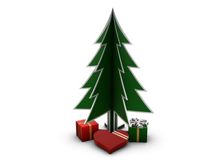 Christmas tree with gift boxes