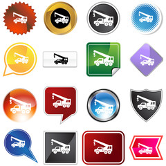 Crane Hook Truck Icon Set