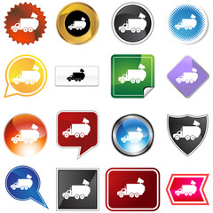 Garbage Truck Icon Set