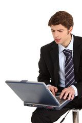 Geschäftsmann mit Laptop