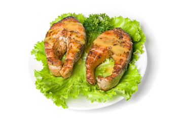 Tasty hunchback salmon fish