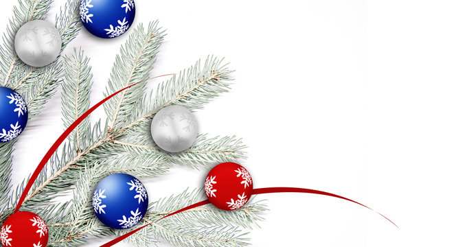 cartolina con ramo e palline