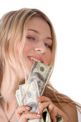 girl with dollars