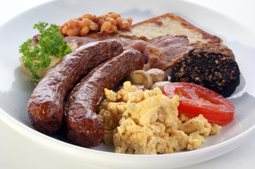 traditional irish breakfast on a large plate