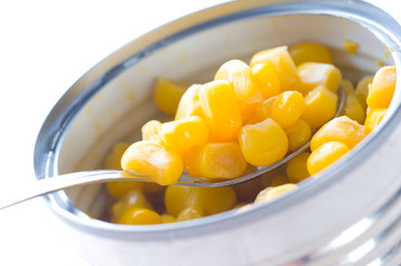 corn vegetable seed in spoon