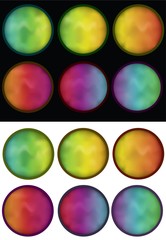 Glowing circle gradient mesh buttons