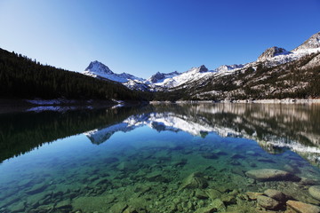 Obraz na płótnie Canvas High mountains lake
