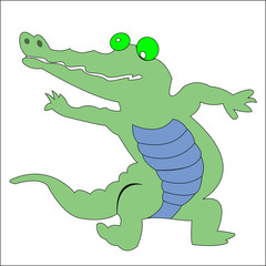 happy green crocodile