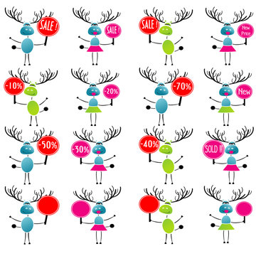 Christmas reindeer with  message