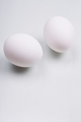 Two white eggs