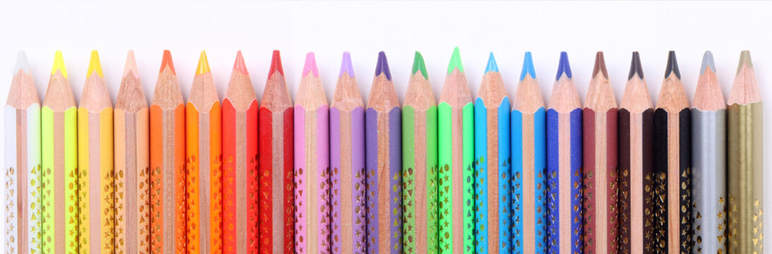 Colored crayons