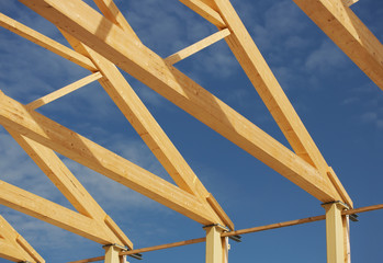 Construction Site With Roof Beam