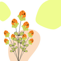 Flower Landscape on a white background