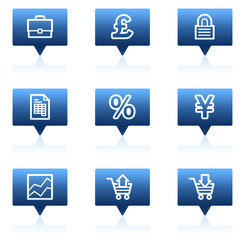 E-business web icons, blue speech bubbles series
