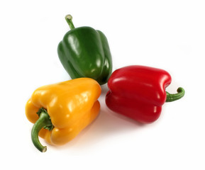 Paprikas red, green, yellow