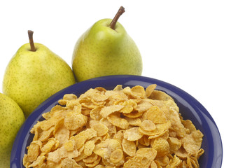 Pear  and cornflakes
