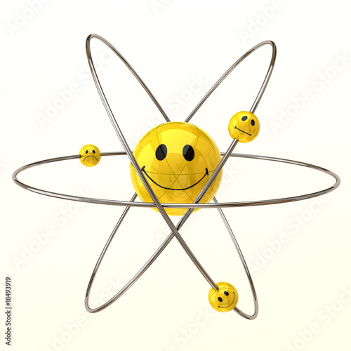  smiley  model of atom Stockfotos und lizenzfreie Bilder 