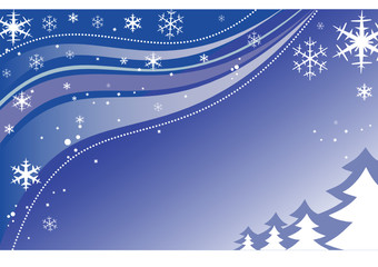 Christmas tree and snowflakes background 2010