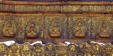 golden decoration in Tibetan temple