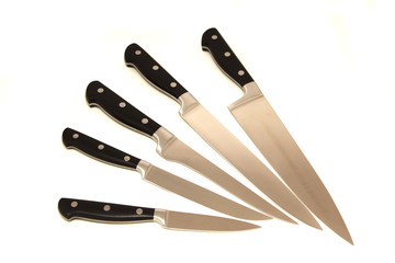 kitchen  knives on a white background