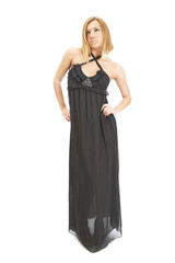 Fototapeta premium young women in black long dress