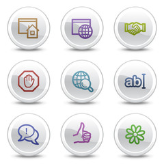 Internet communication web colour icons white buttons series