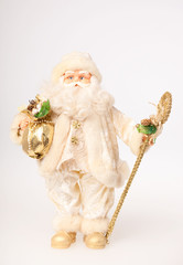Santa in white dress isolated on white background
