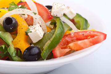 close up healthy greek salad