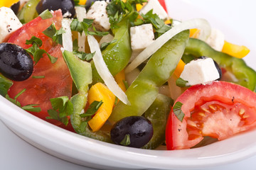 close up healthy greek salad