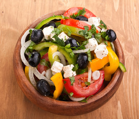 close up healthy greek salad