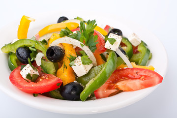close up healthy greek salad