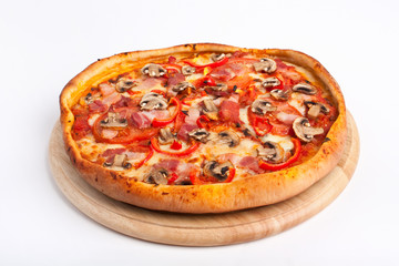 mushroom and bacon pizza