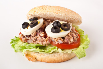 Mediterranean tuna and egg sandwich