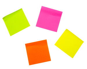 colorful paper note stickers isolated