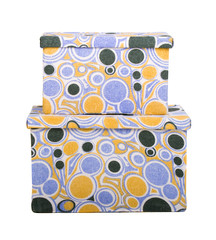 fancy gift boxes over white background