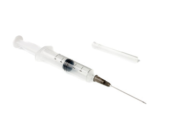 empty syringe isolated over white background