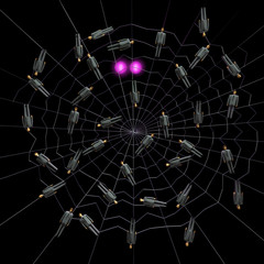 businessman in spider net