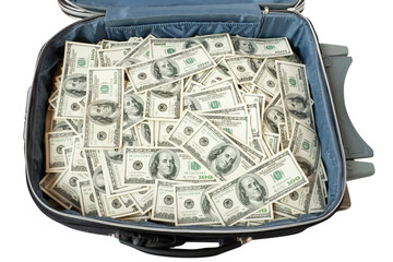 lot of money in a suitcase