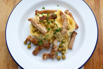 home made tagliatelle with organic pork goulash
