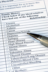 Filling the medical history questionnaire
