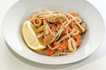 some fresh organic prawns with natural rice