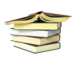 Color books exposed to each other.
