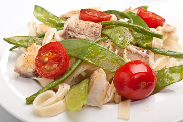 pasta with fish and vegetables