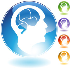 Human mind Crystal Icon