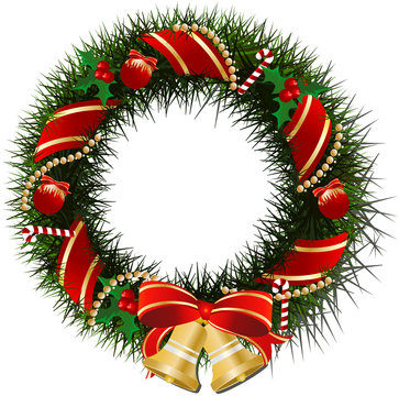 christmas wreath with bells