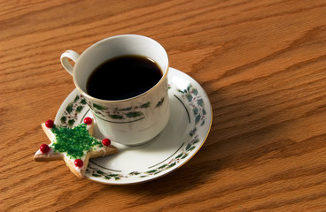 Coffee and Christmas cookie
