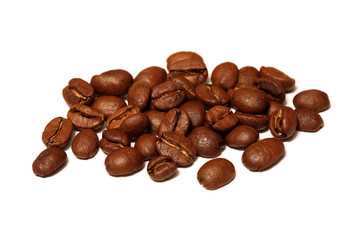 Coffee beans isolated on white