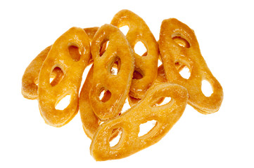 krakeling a Dutch cookie isolated on a white