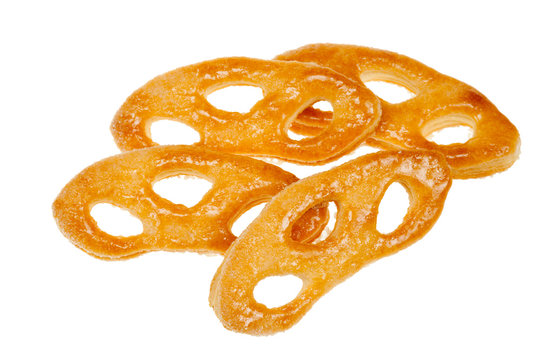 krakeling a Dutch cookie isolated on a white
