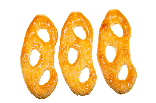 krakeling a Dutch cookie isolated on a white